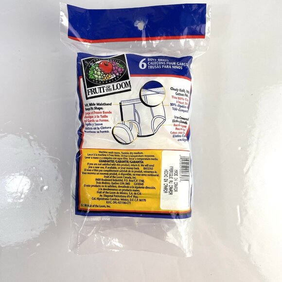 Vintage Fruit Of The Loom Briefs Size 2 6 Pack 1998 Preshrunk Cotton Underwear - Picture 4 of 6